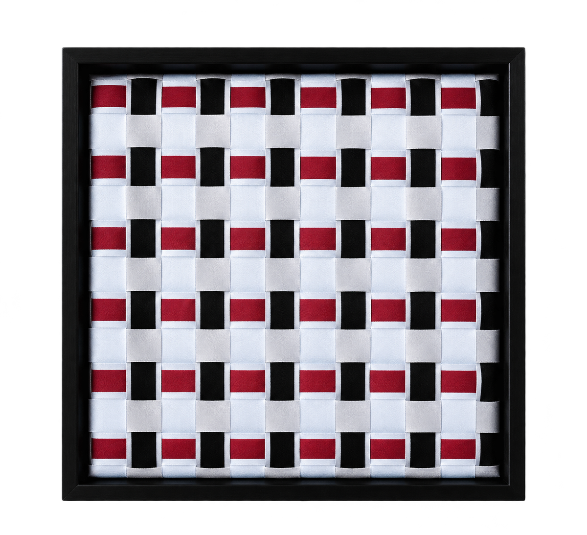 Akzent - Handgewebtes Wandbild im schwarzen Objektrahmen, 35x35 cm