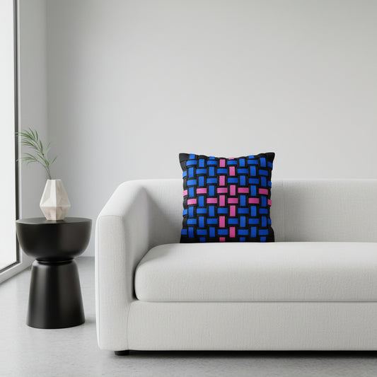 Neon Wave - Handwoven Cushion