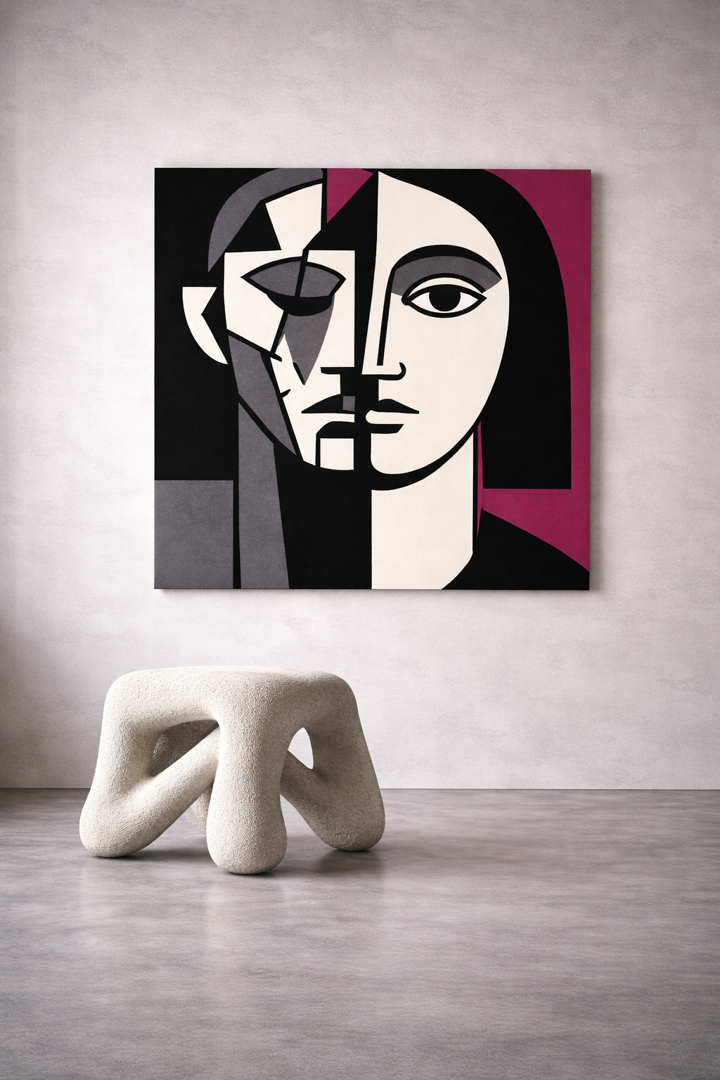 Inner Divide - Magenta / Leinwandbild - WOOVE
