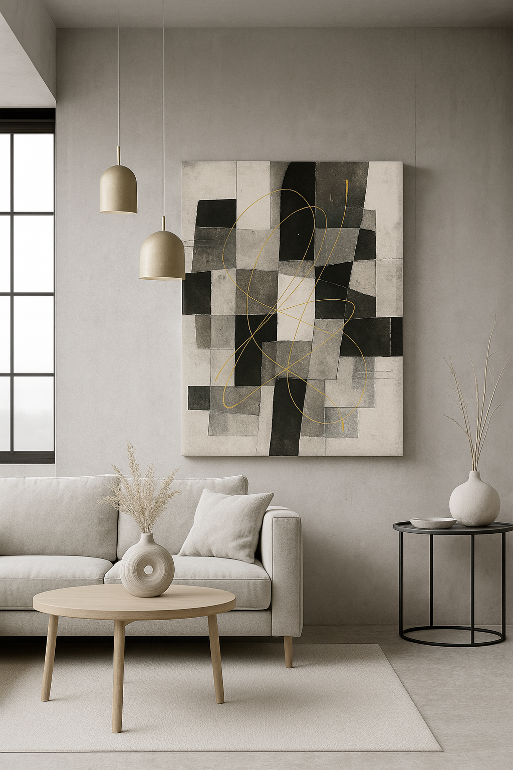 Gilded Lines No.1 / Leinwandbild - WOOVE