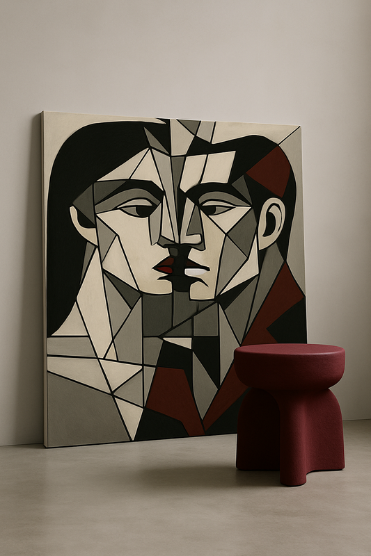 Geometric Lovers / Leinwandbild - WOOVE
