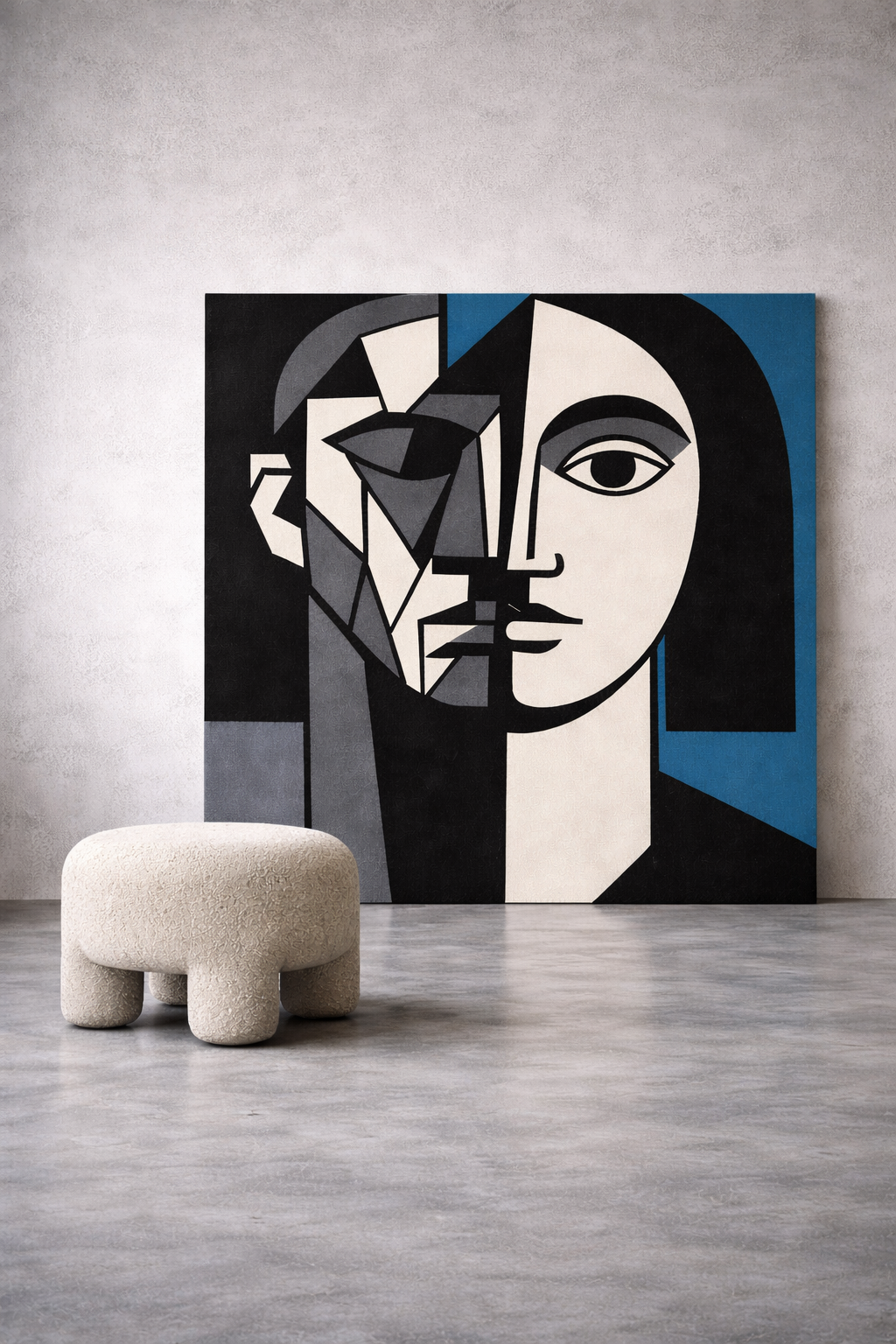 Inner Divide - Deep Blue / Leinwandbild - WOOVE