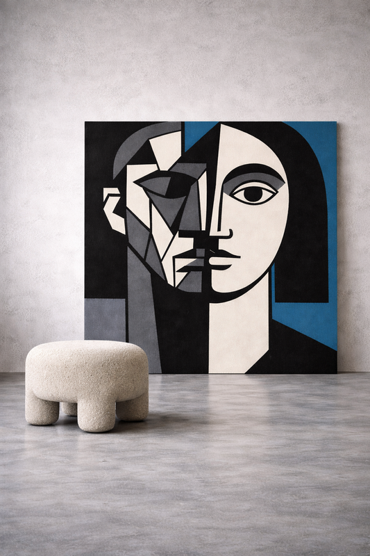 Inner Divide - Deep Blue / Leinwandbild - WOOVE