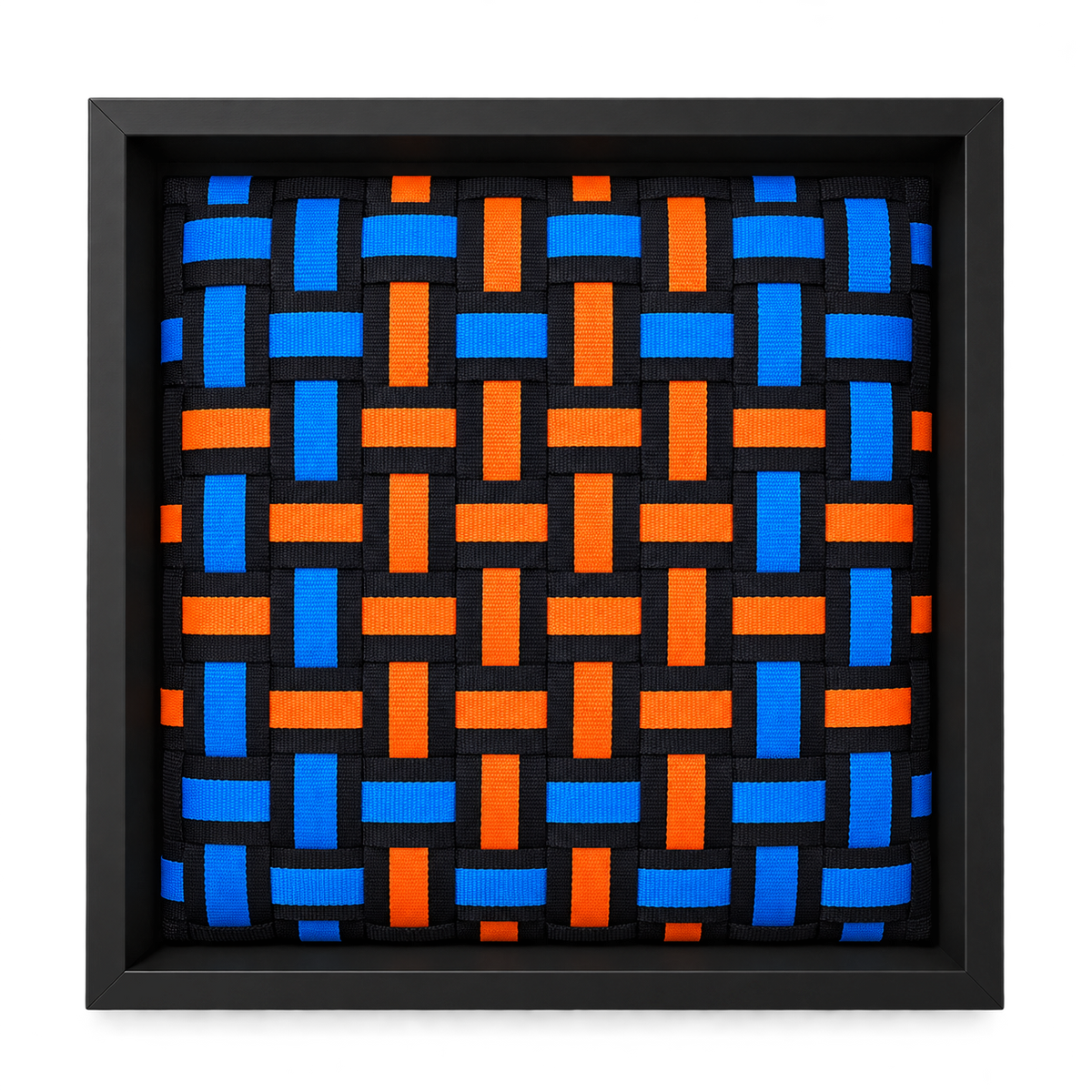Retro Pop - Handgewebtes Wandbild im schwarzen Objektrahmen, 35x35 cm
