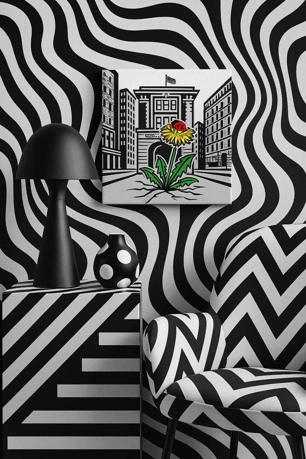 Urban Bloom / Mini-Leinwandbild - WOOVE