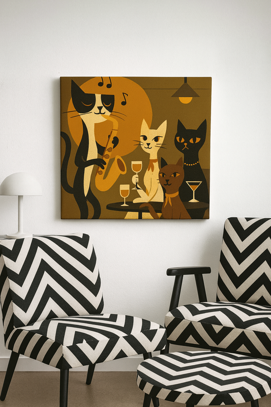 Jazz Cats Social Club / Mini-Leinwandbild - WOOVE