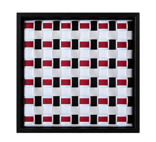 Akzent - Handgewebtes Wandbild im schwarzen Objektrahmen, 35x35 cm