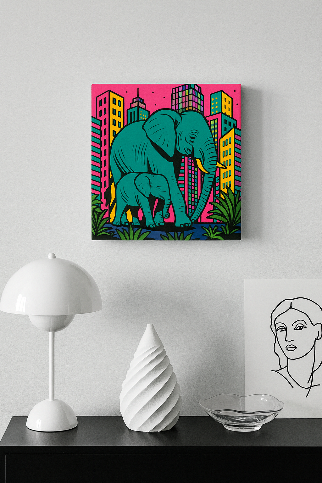Jungle on Broadway / Mini-Leinwandbild - WOOVE