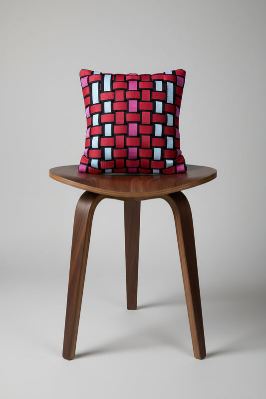 Avantgarde Pop - Handgewebtes Design-Kissen