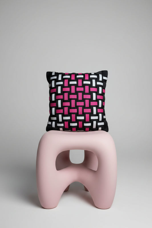 Neon Chic - Handgewebtes Design-Kissen