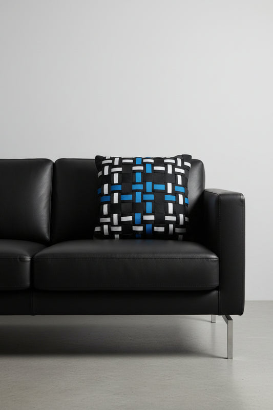 Azzuro - Handgewebtes Design-Kissen