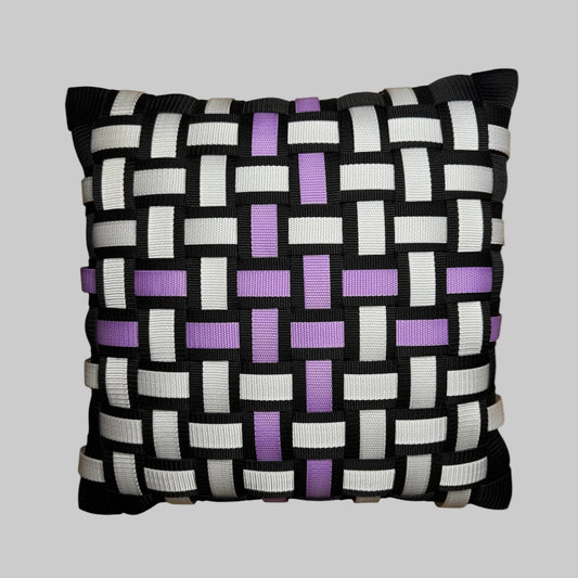 021 NEON GRID LAVENDER Neonmix l Kissenbezug - WOOVE