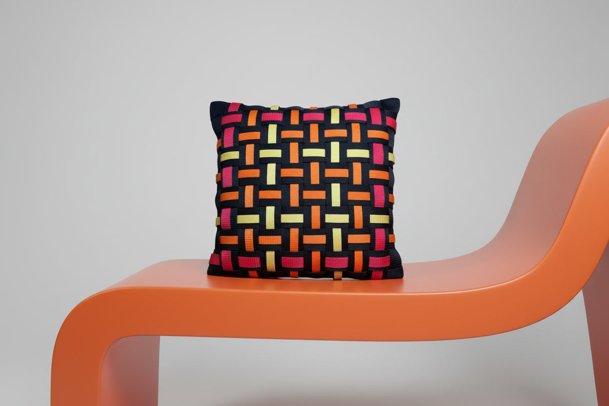 021 NEON GRID BLAZE Neonmix l Kissenbezug - WOOVE