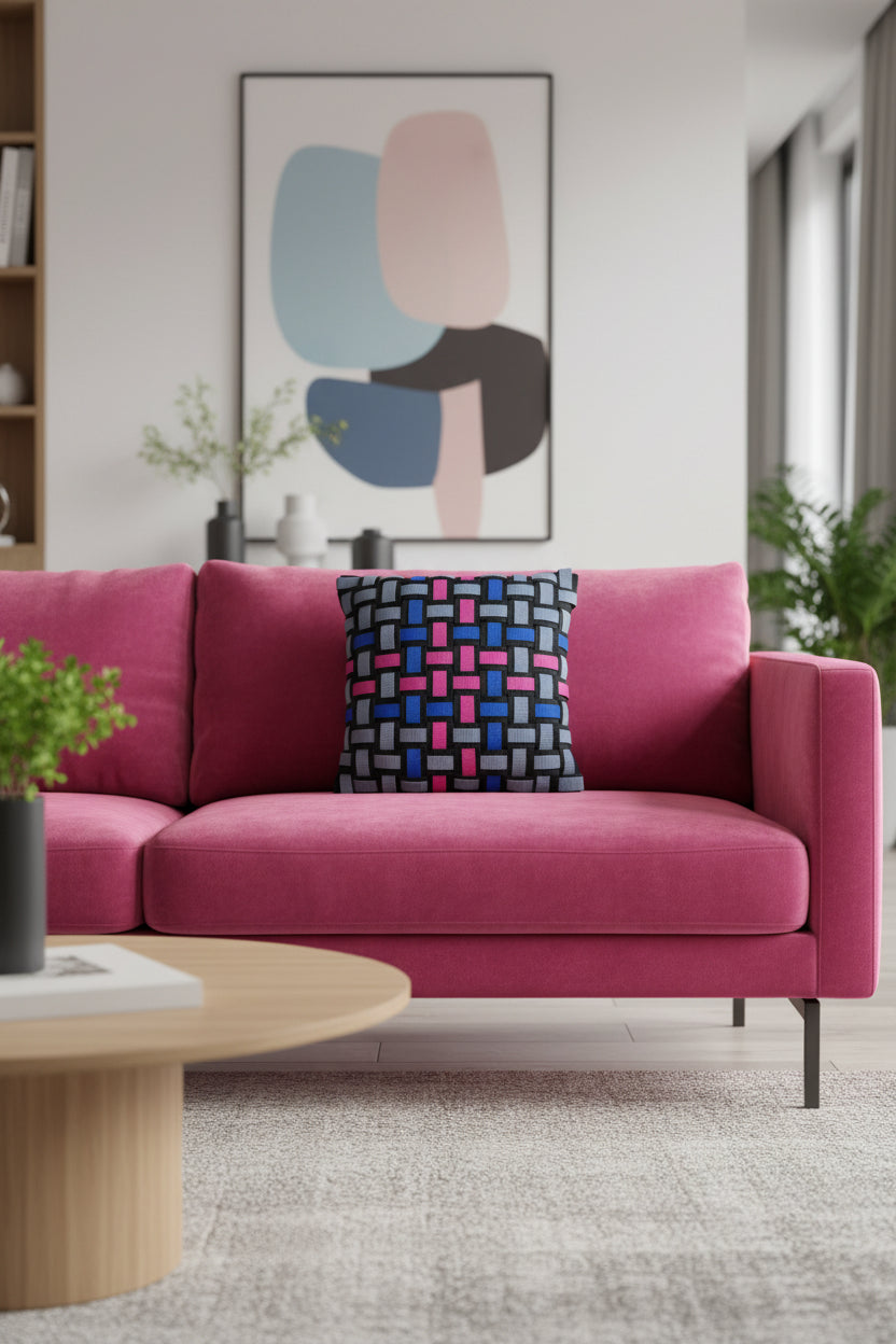 Spectrum - Handgewebtes Design-Kissen