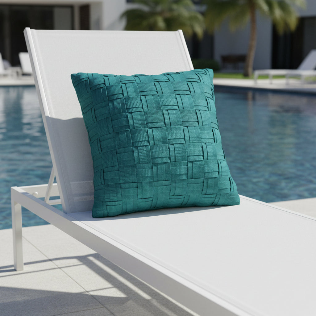 Farn - Handgewebtes Design-Kissen / Forest Green