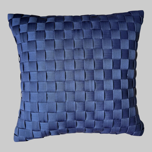 Sari - Handgewebtes Design-Kissen / Midnight Blue