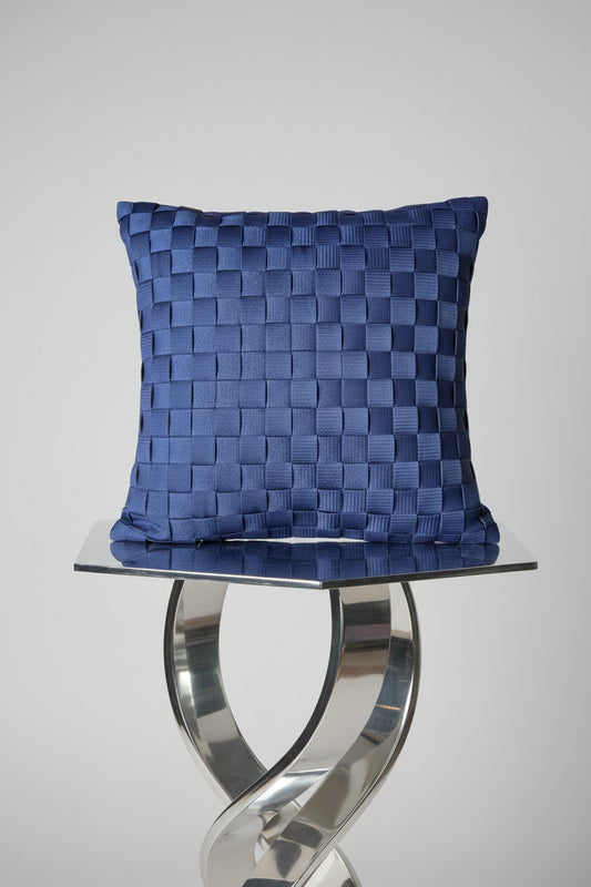 Sari - Handgewebtes Design-Kissen / Midnight Blue