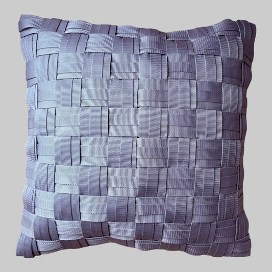 Fjord - Handgewebtes Design-Kissen / Dove Blue