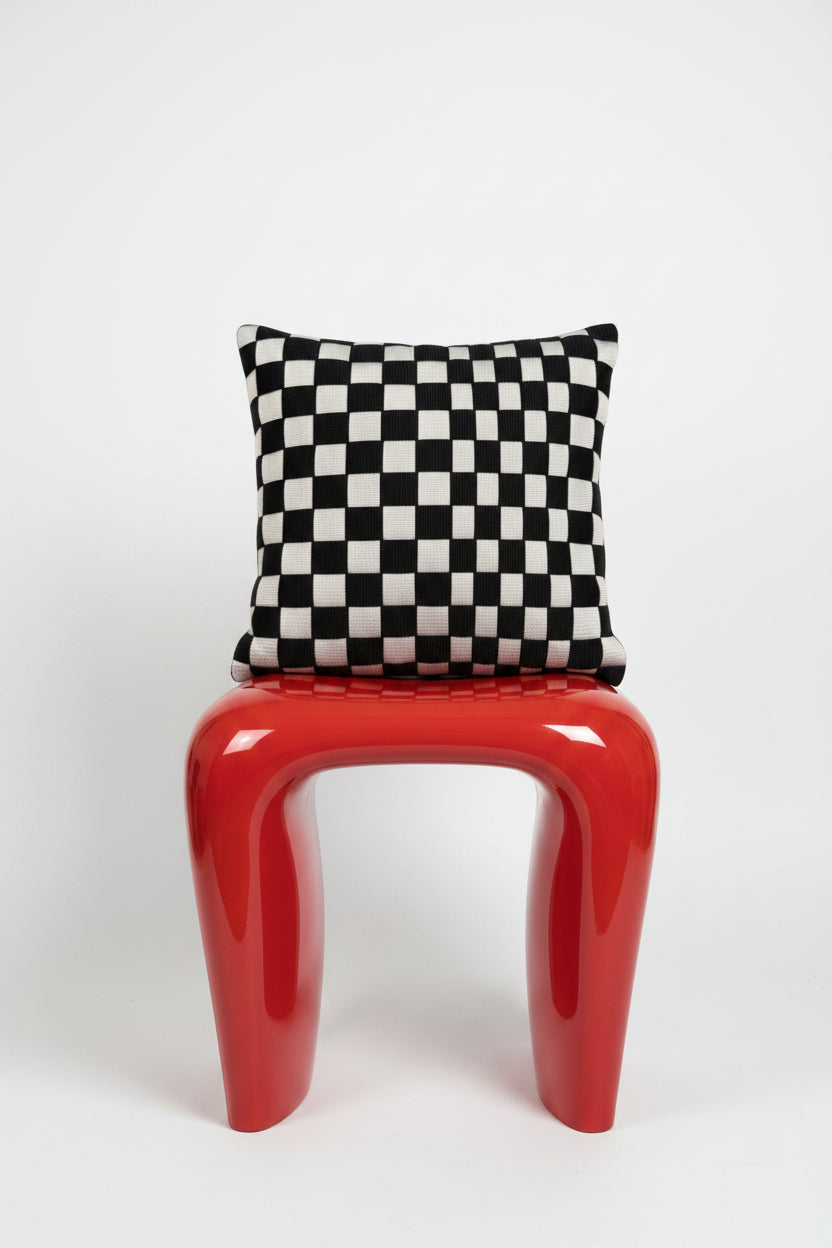 Chess - Handgewebtes Design-Kissen